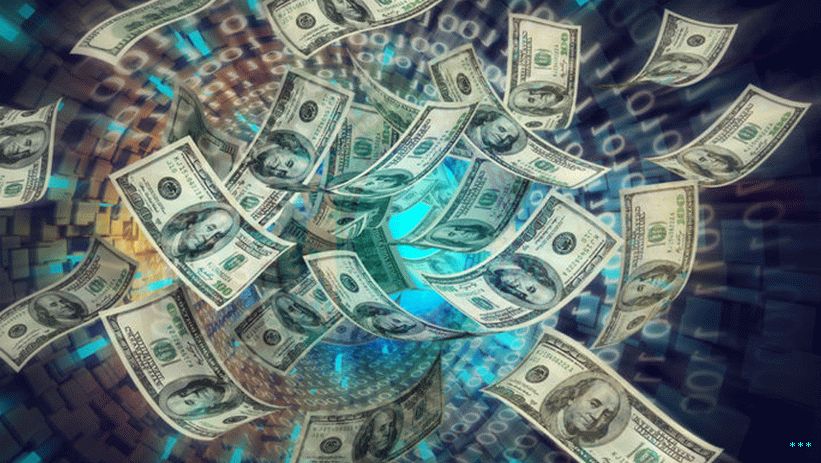 Ilustrasi tagihan $ 100 dolar yang disedot ke jaringan broadband.